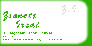 zsanett irsai business card